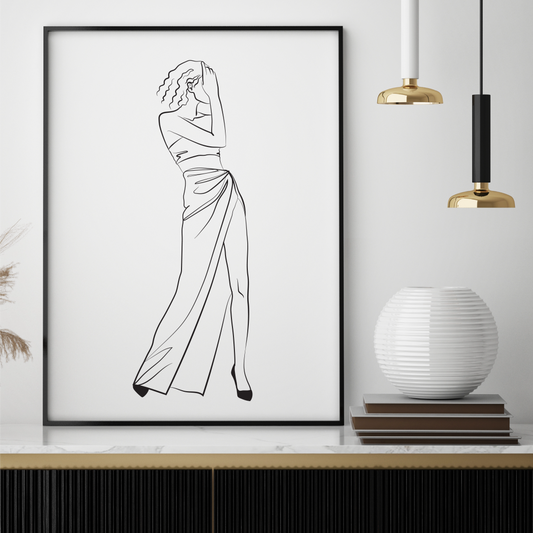 Fashion Pose modern design, this abstract line-artpiece brings a sense of movement to any space.