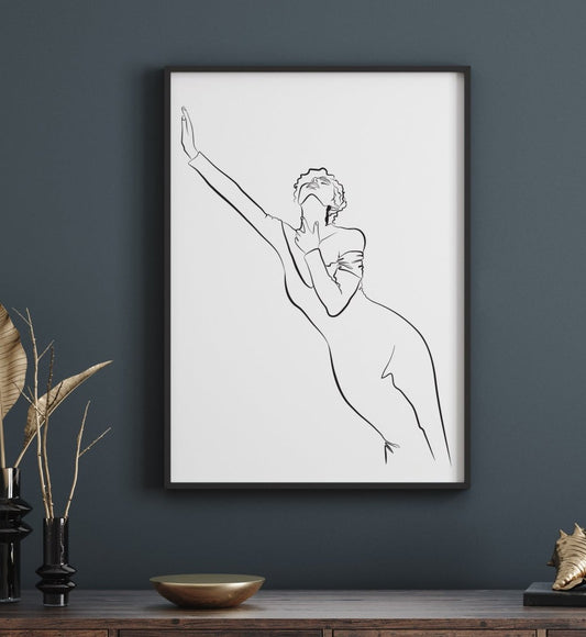 Pose for the camera, this abstract line art piece brings a sense of movement to any space. #wallart #walldecor #lineart #monderart #minimalart 