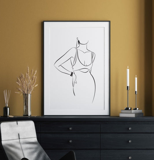 Pose for the camera, this abstract line art piece brings a sense of movement to any space. #wallart #homedecor #minimalart #modernart #lineart